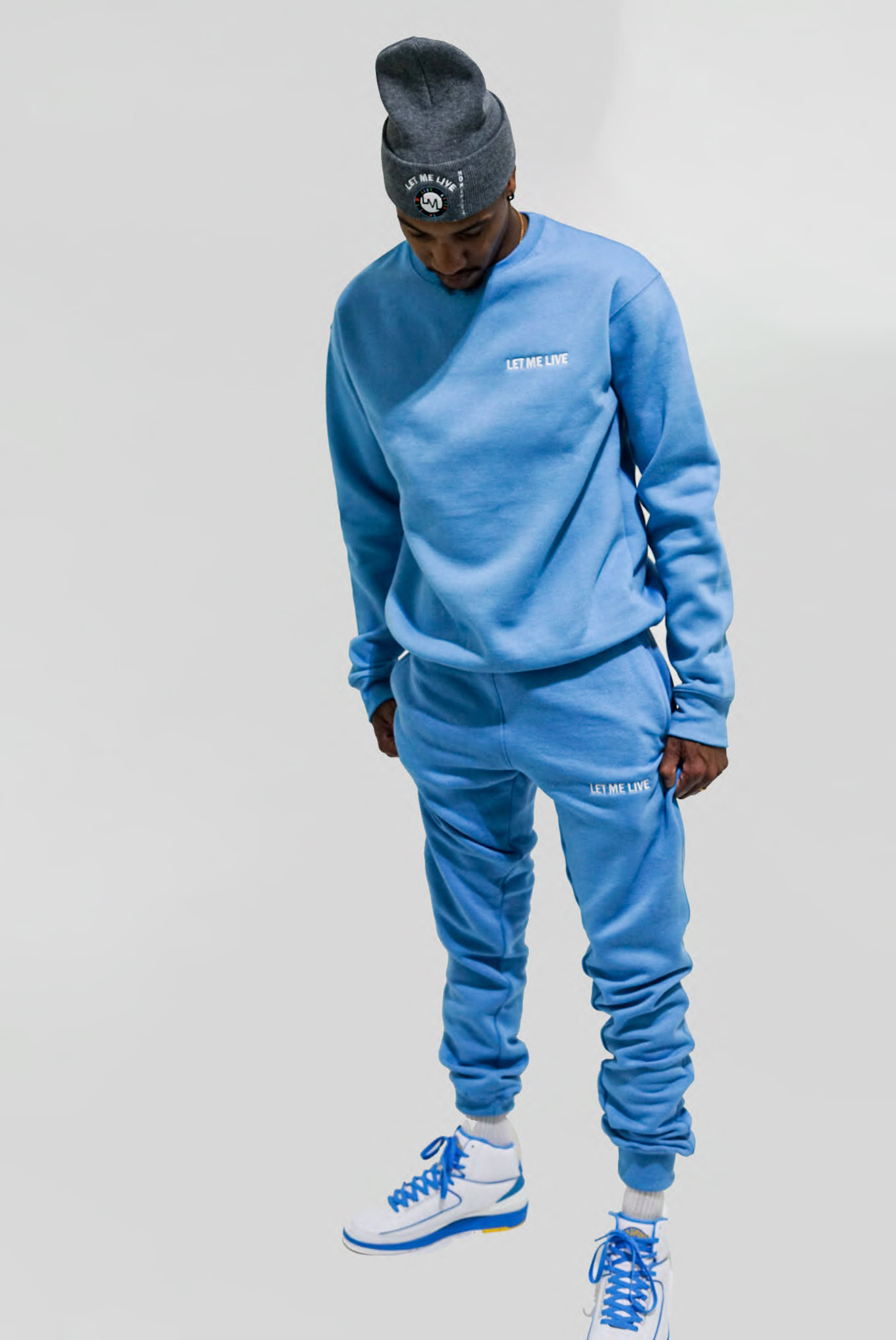 Baby Blue LET ME LIVE Sweatsuit
